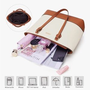 Elegant Cream and Tan Women's Tote Bag